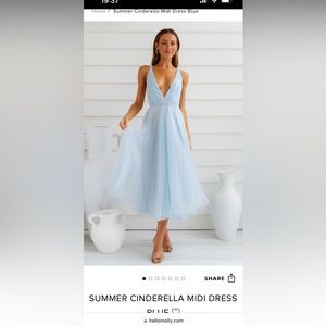 Hello Molly Summer Cinderella Midi Dress in Blue, Size L